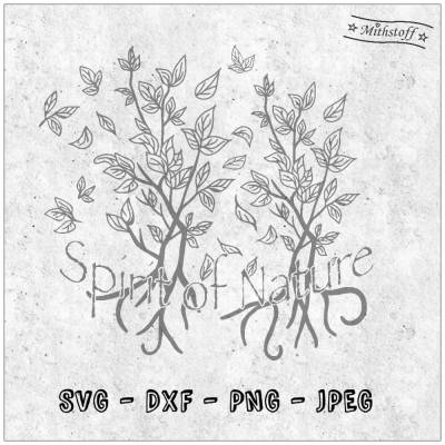 Plotterdatei - Spirit of Nature - Frühling - Busch - SVG - DXF - Datei - Mithstoff - PNG - JPEG