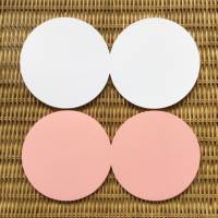 Klappkarte rund zum Selbstgestalten, Karte zum Basteln in rosa/apricot und weiß, Blankokarte, runde Doppelkarte Bild 1