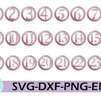 Plotterdatei Adventskalender Zahlen SVG DXF PDF SVG Bild 1