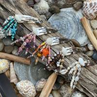 Beach Waves - Haarspangen mit Muscheln, Perlen, Edelsteinen, Rocailles und Anhängern (Haarschmuck) Bild 1