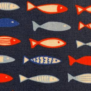Baumwolle/Webware Fische auf marineblau Bild 6