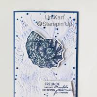 Freundschaft Maritim Muschel 3D geprägt Grußkarte Handarbeit Stampin’Up Bild 1