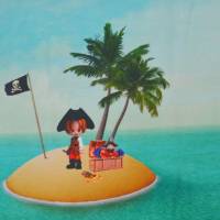 ♕ Jersey Panel Piraten 3-teilig Floss Insel Stenzo 75 x 150 cm Sommer ♕ Bild 1