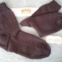 Socken für Herren, Größe 44 / 45, dunkelbraun Bild 1