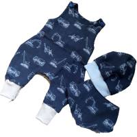 Strampler Einteiler Strampelanzug , Beanie Mütze, Halstuch 3teiliges Set Baby Kinder personalisiert Handmad Bild 2