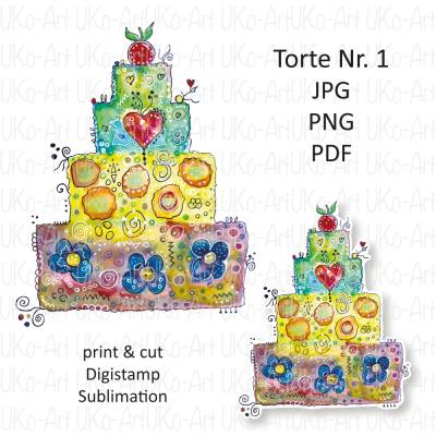 Torte Nr.1, Digistamp, Sublimation & Plott, png/pdf/jpg Datei, private Nutzungslizenz