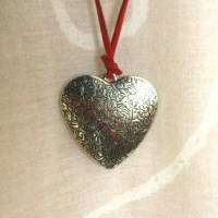 Halskette lang mit silberfarbenem Herzanhänger von Hobbyhaus Bild 3