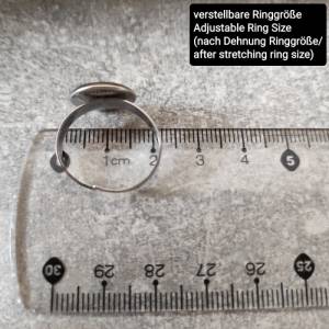 Rubin Zoisit Ring, Kronenring Silber, Edelstein verstellbar Ring, rund, Grün, Pink, Stein, Naturstein Ring, Edelstahl, R Bild 7