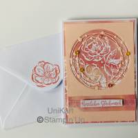 Geburtstagskarte Glückwunschkarte Blumen Handarbeit 3D Bild 1