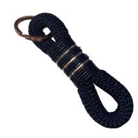 Schlüsselanhänger handgefertigt der Marke AlsterStruppi in dunkelblau, rosegold, blaues Leder, personalisiert möglich Bild 1
