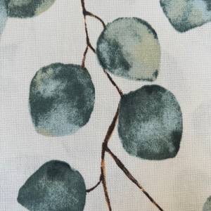 Dekostoff Emma Leinenoptik bedruckt, Eukalyptus auf cremeweiß Bild 5