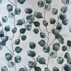Dekostoff Emma Leinenoptik bedruckt, Eukalyptus auf cremeweiß Bild 7