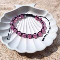 Knüpfarmband mit UV-Perlen rosa (Farbwechsel bei UV-Licht) Bild 1