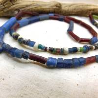 Strang mit antiken Perlen aus Mali - Mix-Strang ca. 65cm - antike Nila Glasperlen, Aggrey-Koli-Perlen Bild 5
