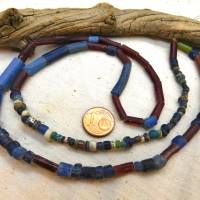 Strang mit antiken Perlen aus Mali - Mix-Strang ca. 65cm - antike Nila Glasperlen, Aggrey-Koli-Perlen Bild 6