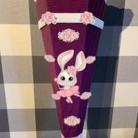 Schultüte Zuckertüte für Mädchen Ballerina Hase Violette verschiedene Farben Bild 4