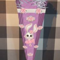 Schultüte Zuckertüte für Mädchen Ballerina Hase Violette verschiedene Farben Bild 5