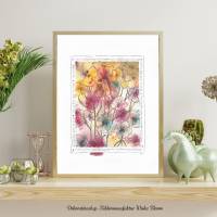 Aquarell handgemalt abstrakt, Blumen & Zitat - i must have flowers - Wanddeko PosterPrint Geschenkidee günstig kaufen Bild 1