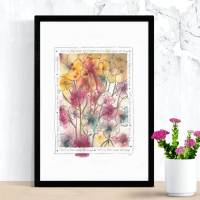 Aquarell handgemalt abstrakt, Blumen & Zitat - i must have flowers - Wanddeko PosterPrint Geschenkidee günstig kaufen Bild 3