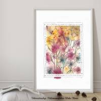 Aquarell handgemalt abstrakt, Blumen & Zitat - i must have flowers - Wanddeko PosterPrint Geschenkidee günstig kaufen Bild 4