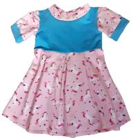Baby Mädchen Kleid Kinderkleid Sommerkleid Tunika Baumwoll-Jersey Einhorn Bild 3