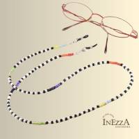 Brillenkette "Zebru" Maskenkette 5 in 1 Damen Halskette Armband Maskenband Brillenhalter schwarz-weiß Bunt Bild 1