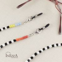 Brillenkette "Zebru" Maskenkette 5 in 1 Damen Halskette Armband Maskenband Brillenhalter schwarz-weiß Bunt Bild 4