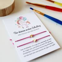 Einschulung Karte | Erster Schultag Geschenk | Armbänder mit Karte | Mutter Tochter Armband | Schulkind Mädchen Geschenk Bild 5