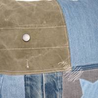 Kissenbezug Jeans 40 x 40 cm upcycling Deko Kissenhülle handgemacht Bild 2