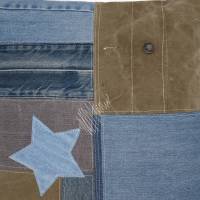 Kissenbezug Jeans 40 x 40 cm upcycling Deko Kissenhülle handgemacht Bild 5