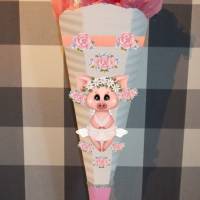 Bastelset für Schultüte Zuckertüte für Mädchen Ballerina Schwein Moira viele Farben Bild 1