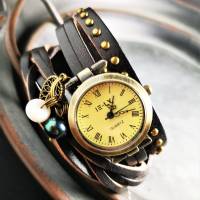 Armbanduhr, Wickeluhr, Lederuhr, Zuchtperlen Bild 1
