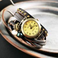 Armbanduhr, Wickeluhr, Lederuhr, Zuchtperlen Bild 3