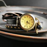Armbanduhr, Wickeluhr, Lederuhr, Zuchtperlen Bild 4