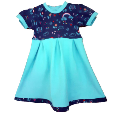 Baby Mädchen Kleid Kinderkleid Sommerkleid Tunika Baumwoll-Jersey Regenbogen