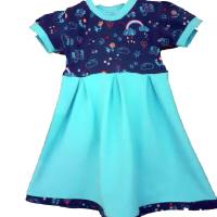 Baby Mädchen Kleid Kinderkleid Sommerkleid Tunika Baumwoll-Jersey Regenbogen Bild 3
