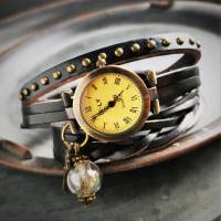 Armbanduhr, Wickeluhr, Lederuhr, Wunsch Bild 1