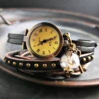 Armbanduhr, Wickeluhr, Lederuhr, Wunsch Bild 2