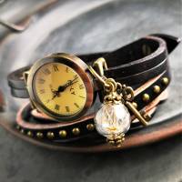 Armbanduhr, Wickeluhr, Lederuhr, Wunsch Bild 3