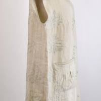 Damen Tunikakleid Batik Look Creme/Weiß Bild 2