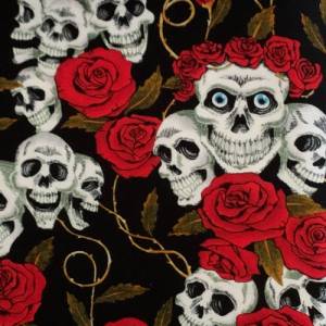 Jersey Skulls und Rosen, Totenkopf, Tattoo Bild 1