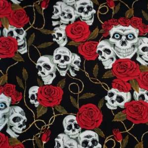 Jersey Skulls und Rosen, Totenkopf, Tattoo Bild 2