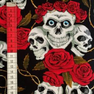 Jersey Skulls und Rosen, Totenkopf, Tattoo Bild 4