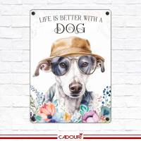 Hundeschild LIFE IS BETTER WITH A DOG mit Whippet Bild 2