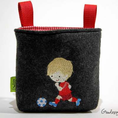 Lenkertasche "Fußballer" aus Filz, personalisierbar