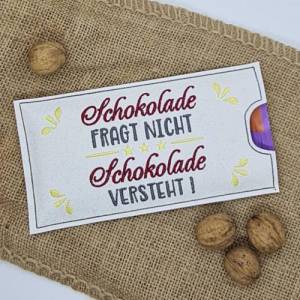 Schokolade - Geschenkhülle - Geldgeschenkhülle - Schokoladenhülle - Schokohülle Geldgeschenkverpackung mit Spruch Bild 1