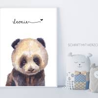 Kinder Poster | Bild Kinderzimmer | personalisierbar | Kleiner Panda Bild 2