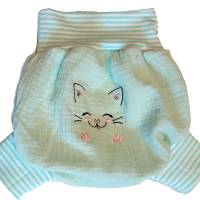 Baby Windelhose Pumphose Überziehhose Unterhose Bestickt Katze Bild 1