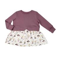 Girly Sweater Pullover Kleid "Feen und Einhörner" Rippjersey Strickstoff altrosa Baby Mädchen Geschenk Bild 1