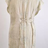 Damen Tunikakleid Batik Look Creme/Weiß mit Bänder hinten Bild 2